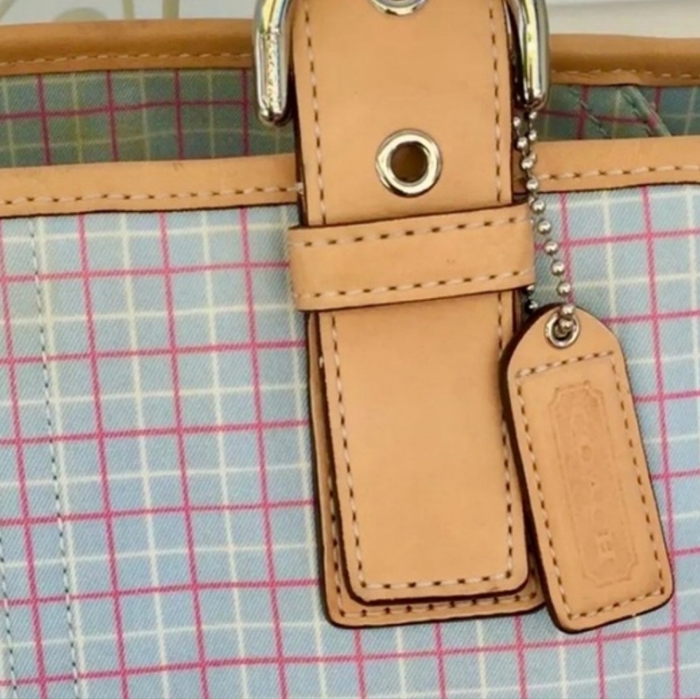 COACH Soho Tattersall Twill Tote 2004 Vintage with THE BULLSEYE - Picture 6 of 11